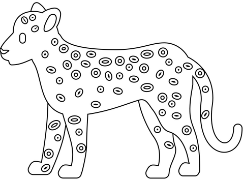 Leopard Side Emoji Coloring Page